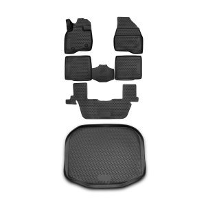 Ford Explorer Floor-Trunk Mats - Omac - 3D - Black - 2016-2019 Ford Explorer Floor-Trunk Mats - Omac - 3D - Black - 2016-2019